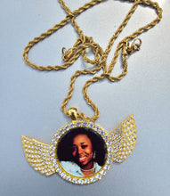 Load image into Gallery viewer, Angel Wings Bling Keepsake Necklace