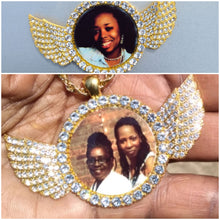 Load image into Gallery viewer, Angel Wings Bling Keepsake Necklace